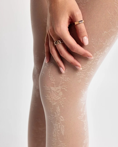 Punčochové kalhoty Gabriella Doris 30 den květinový vzor komfort