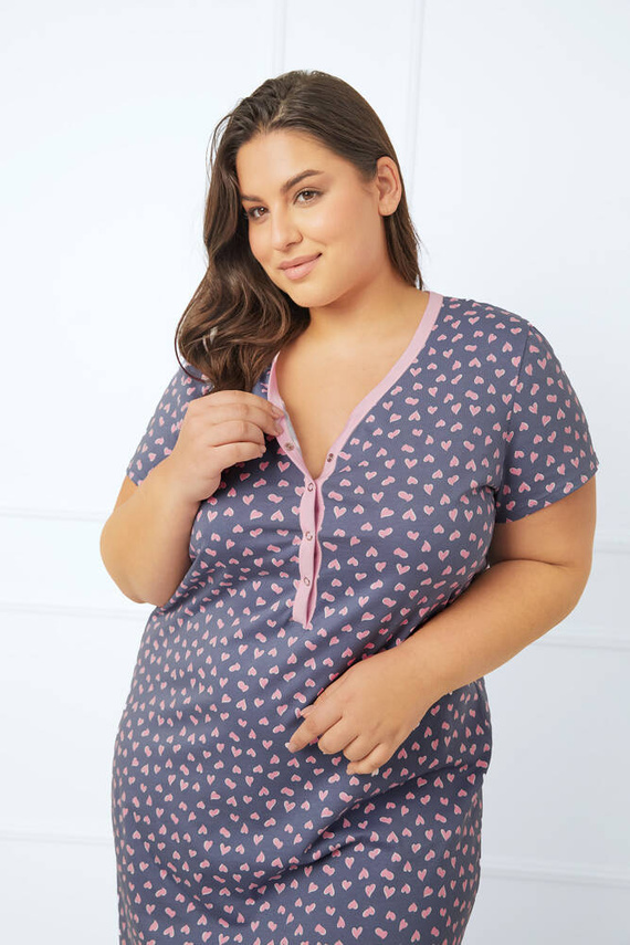 Noční košile a kojící šaty Tiana, krátký rukáv Italská móda - potisk