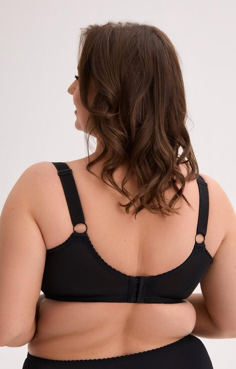 BSM 1320 Willow Gaia soft bra black - velké poprsí, s kosticemi, krajka, široká ramínka