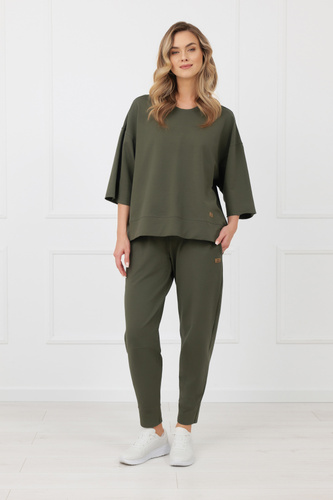 Kalhoty Kaori Italian Fashion 220 g/m² bavlna elastan