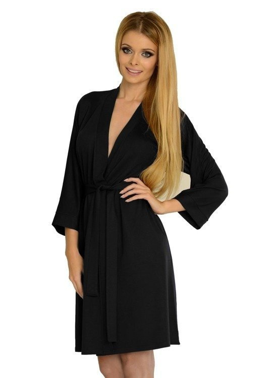 544 Vízový teplákový župan De Lafense - černý