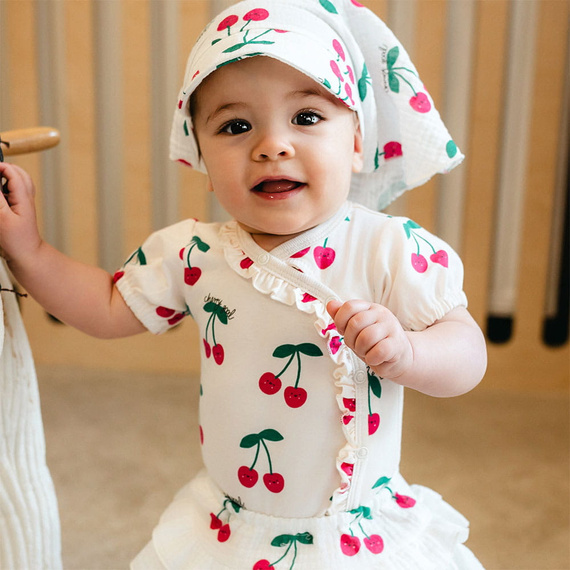 Kojenecké body Eevi Cherry krátký rukáv bavlna pohodlné