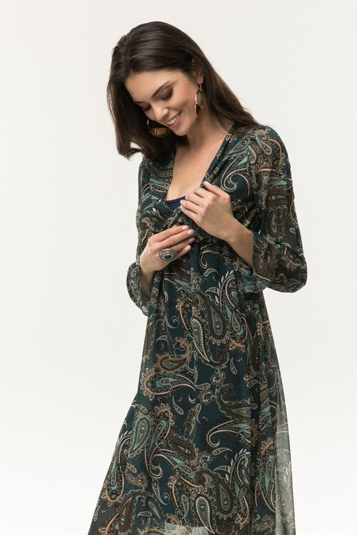 Sukienka ciążowa i do karmienia maxi Boho paisley Coolmama 