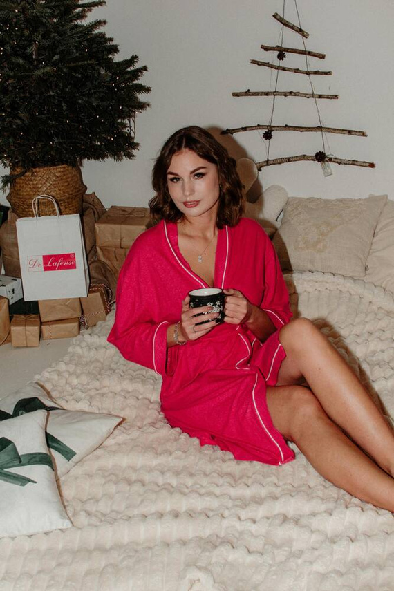 817 Skyler Dámský župan De Lafense - malinový