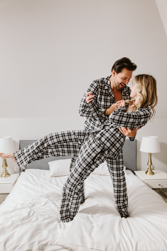 Dámské pyžamo Klara - 100% bavlna, dlouhý rukáv a kalhoty Italian Fashion