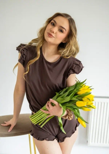 Dámské pyžamo Dkaren Lulu 2 bavlna komplet šortky pohodlí