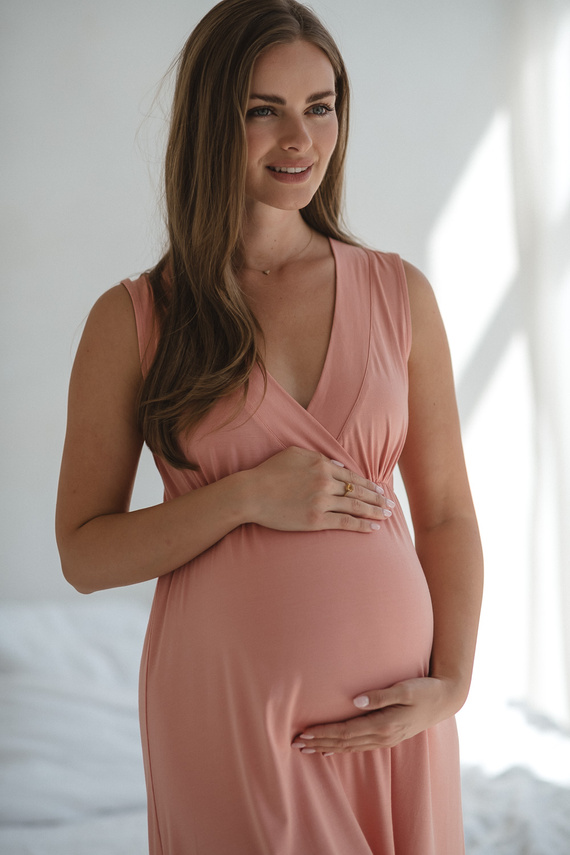 Star Light Těhotenská a kojící noční košile herbal rose Milk&Love- bambusová viskóza | Pohodlí a ženskost