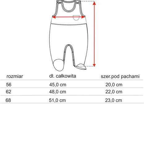 ABN-5607 Little Dreamers Nini baby rompers z organické bavlny - bezniklové patentky, hypoalergenní, polská výroba