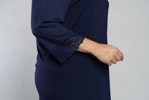 Pyžamo Izyda 3/4 rukávy, 3/4 kalhoty Italská móda - tmavě modrá