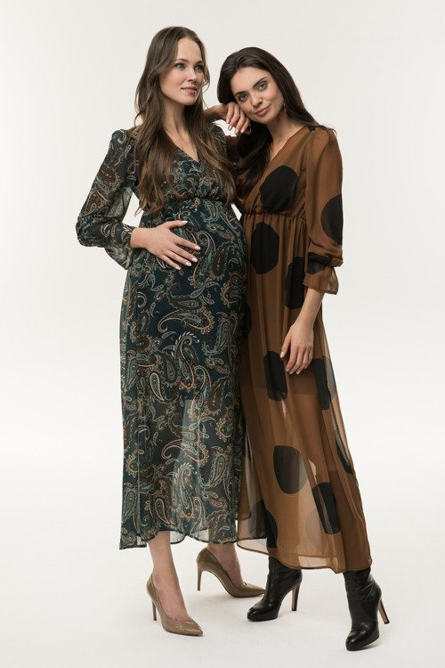 Sukienka ciążowa i do karmienia maxi Boho paisley Coolmama 