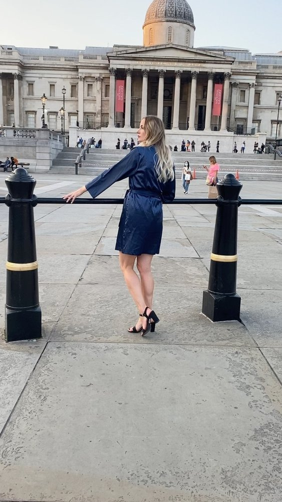 797 Klasický dámský župan Forex - tmavě modrý