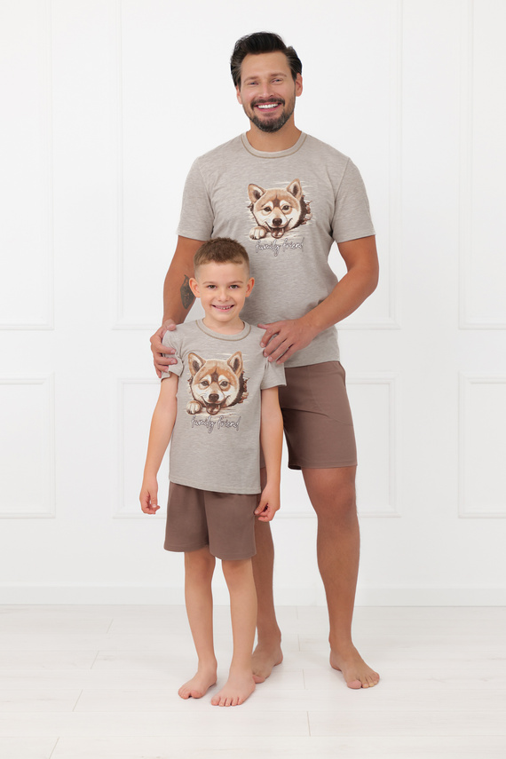 Pánské pyžamo Shiba Italian Fashion 100% bavlna šortky krátký rukáv