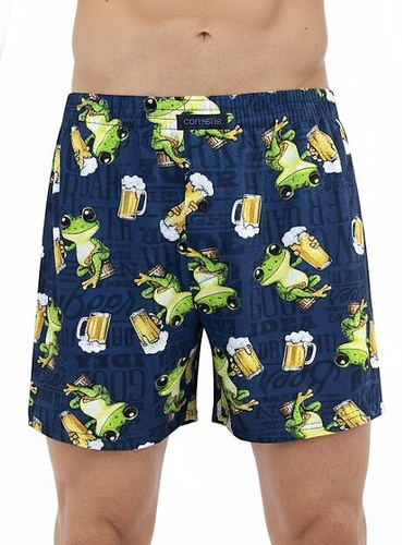 001/183 Frog  Pánské boxerky Cornette Classic - 100% bavlna, volný střih, rozepínání na knoflíky, každodenní pohodlí