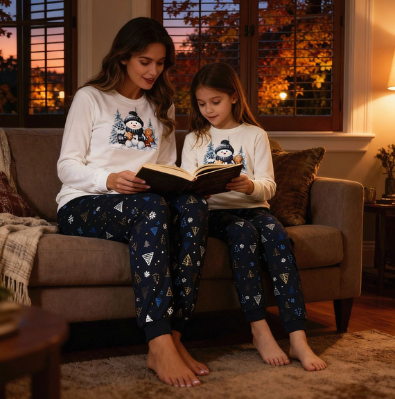 977/189 978/189 Dívčí pyžamo Snowy Day Cornette bavlna, dlouhý rukáv | Teplé a pohodlné oblečení