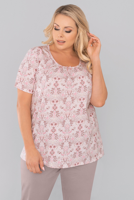 Kalmia Dámské pyžamo s krátkým rukávem, 3/4 kalhoty Italský módní potisk