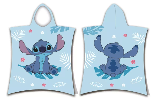 Jf24 Lilo and Stitch baby pončo Modrá Disney osuška s kapucí K bazénu, na pláž, do vany Jerry Fabrics