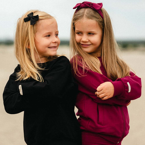 Simply Comfy Dětská bordó mikina Eevi - bavlna, lehká, bez kapuce