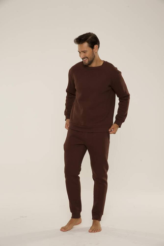 813 Indigo Pánská tepláková souprava De Lafense - čokoládová