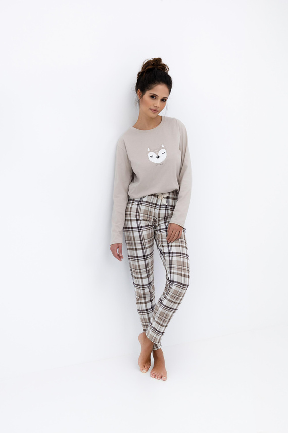 Dámské pyžamo Tinsley Sensis - bavlněné, dlouhé, kostkované