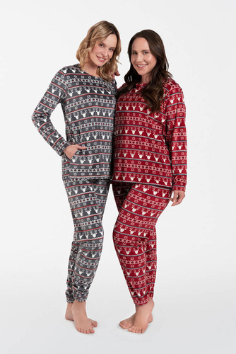 Island Fleece dámská souprava Italian Fashion - vínový potisk