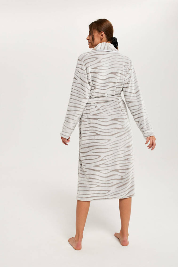 Asma Dámský fleecový župan Italian Fashion - šedý