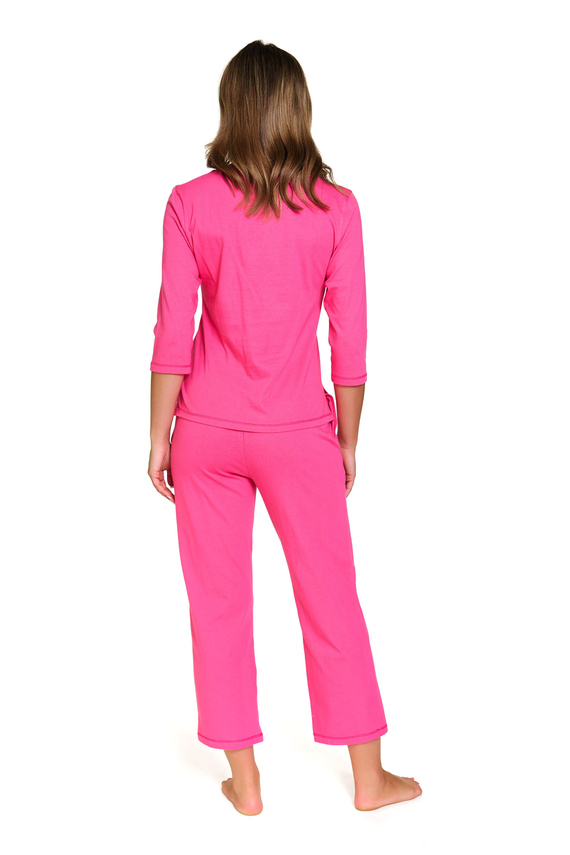 Dámské pyžamo Doctor Nap 7356 - bavlněný komplet s ¾ nohavicemi - pivoňka