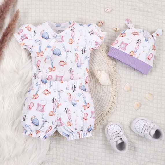 ABN-5490 Dětská čepice Underwater World Nini - organická bavlna, měkká, prodyšná