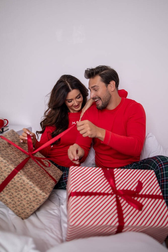 Fogo Pánské pyžamo s dlouhým rukávem, dlouhé kalhoty Italian Fashion - červená/potisk