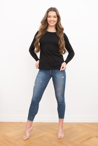 Dámská halenka Ibiza s dlouhým rukávem Italian Fashion - černá