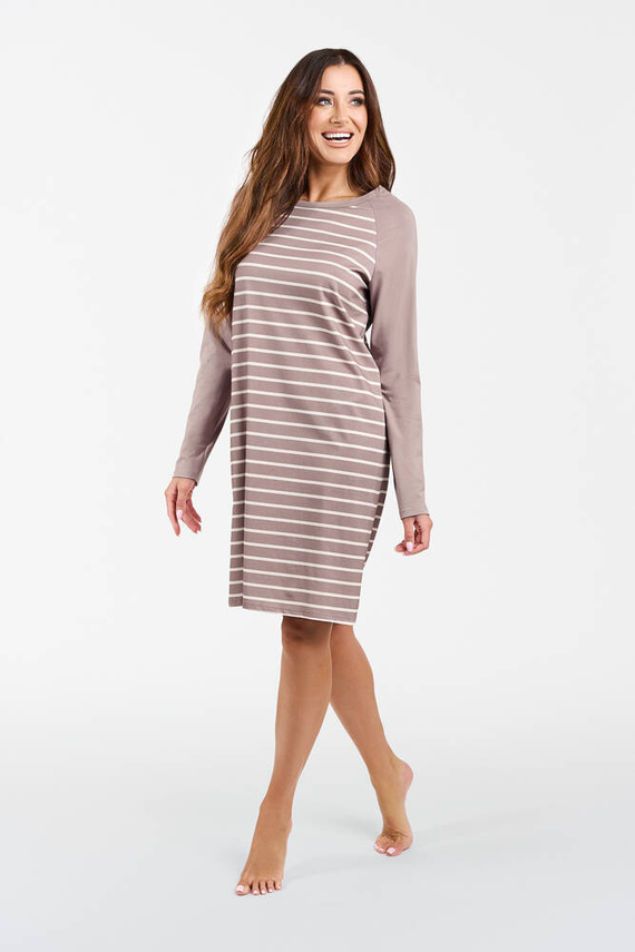 Noční košile Oda Italian Fashion - potisk cappuccino