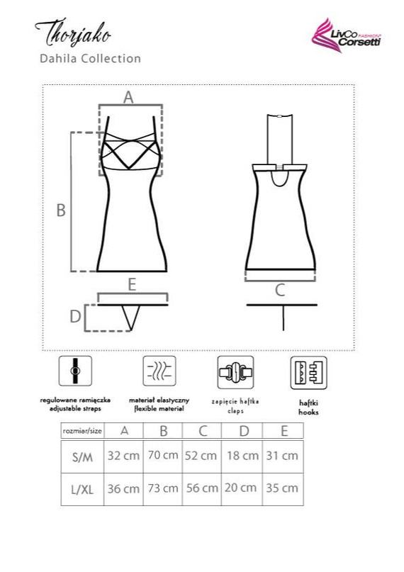 Souprava Thorjako, košilka a tanga LivCo Corsetti Fashion