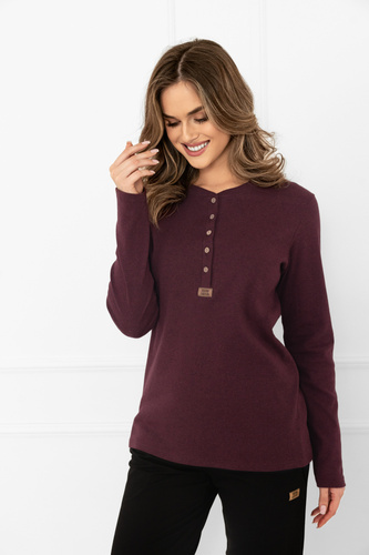 Gordo Dámská halenka Italian Fashion vínová - klasická, bavlna, dlouhý rukáv