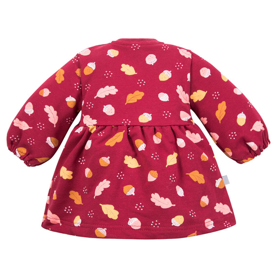 Fluffy Tails Dětské šaty Eevi - bordó, bavlna, dlouhý rukáv