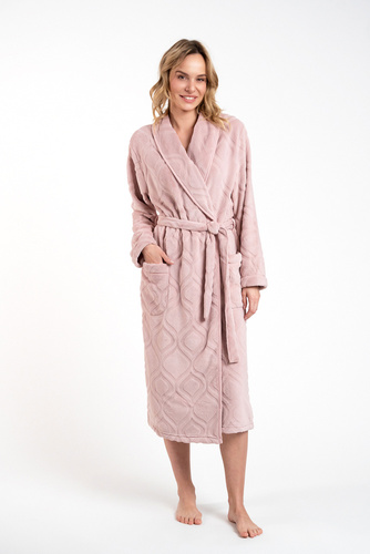 Morena Dámský fleecový župan Іtalian Fashion - pudrově růžový