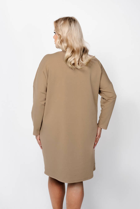 Karina dámská tunika s dlouhým rukávem Italian Fashion - camel