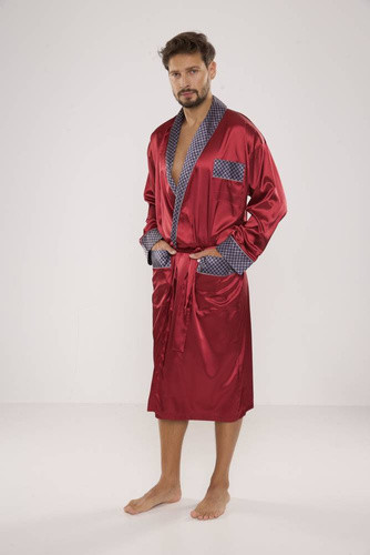 940 Forex pánský saténový župan - bordó