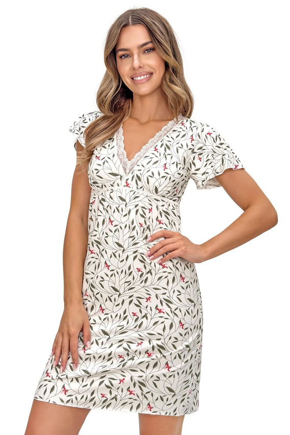 Dámská noční košile Melisa Donna – viskóza, výstřih do V s krajkou