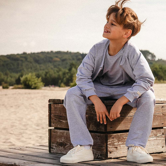 Simply Comfy Dětská šedá mikina Eevi - bavlna, lehká, bez kapuce