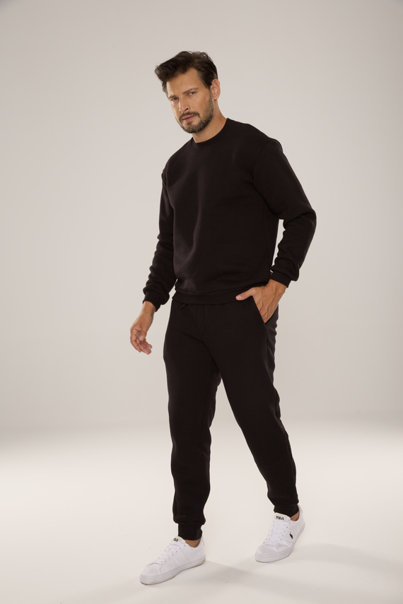 813 Indigo Pánská tepláková souprava De Lafense - černá