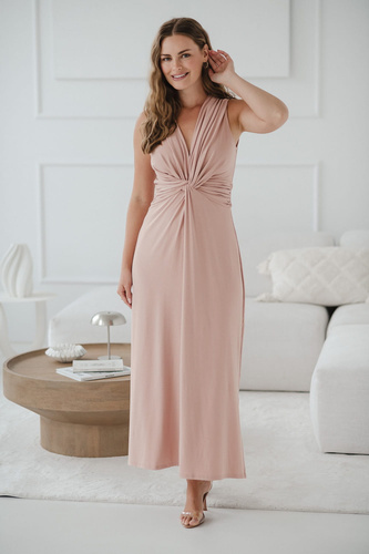 Loop maxi sukienka ciążowa i do karmienia Milk&Love pudrowy róż