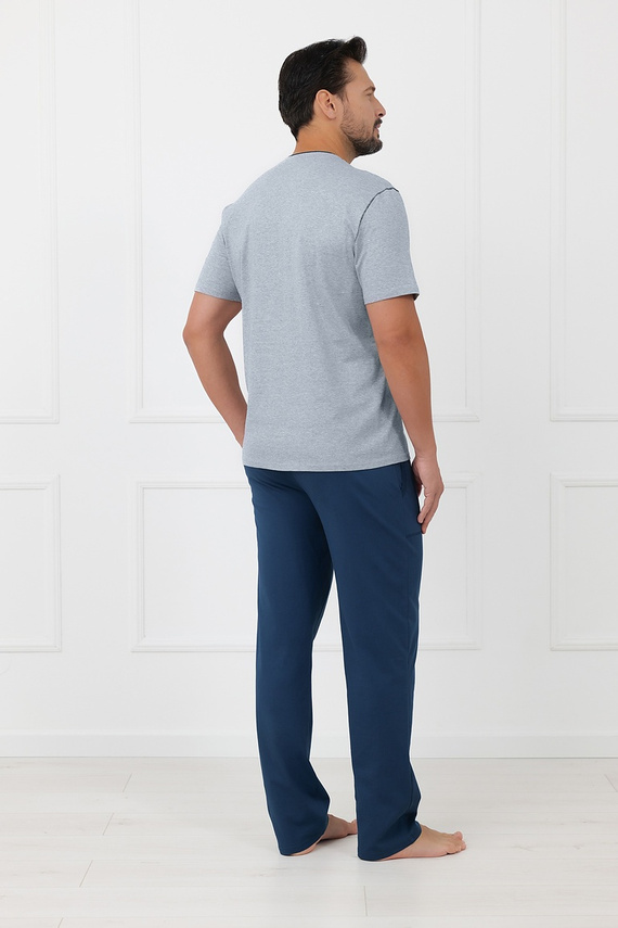 Pánská bavlněná pyžama Devon Italian Fashion dlouhé kalhoty melange