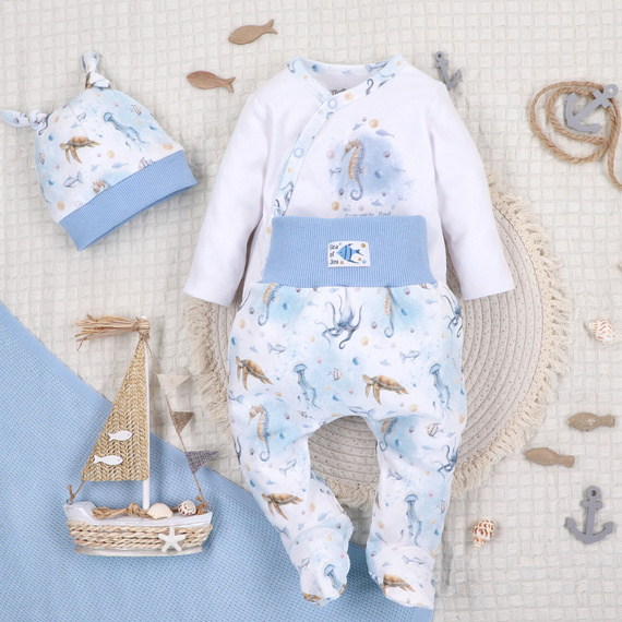 ABN-5442 Sea Of Joy Nini obálkové body bílé - organická bavlna, pro děti