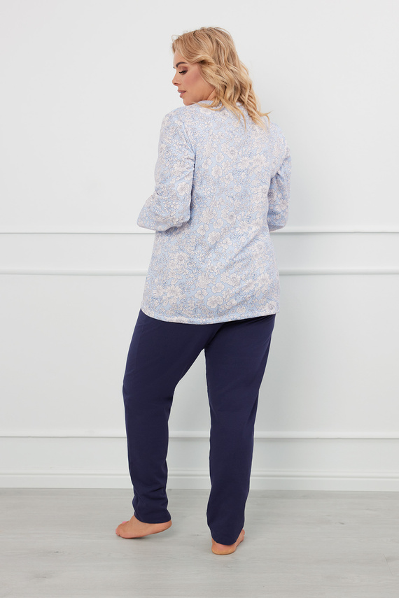 Jowita Dámské pyžamo s dlouhým rukávem, dlouhé kalhoty Italská móda