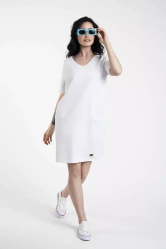 Karina Dámská tunika s krátkým rukávem Italian Fashion - bílá
