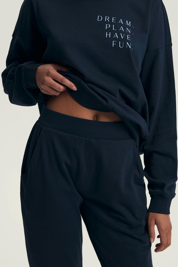 Dámské pyžamo Henderson 43705 Delancy navy blue - bavlna, dlouhý rukáv, pohodlné a stylové