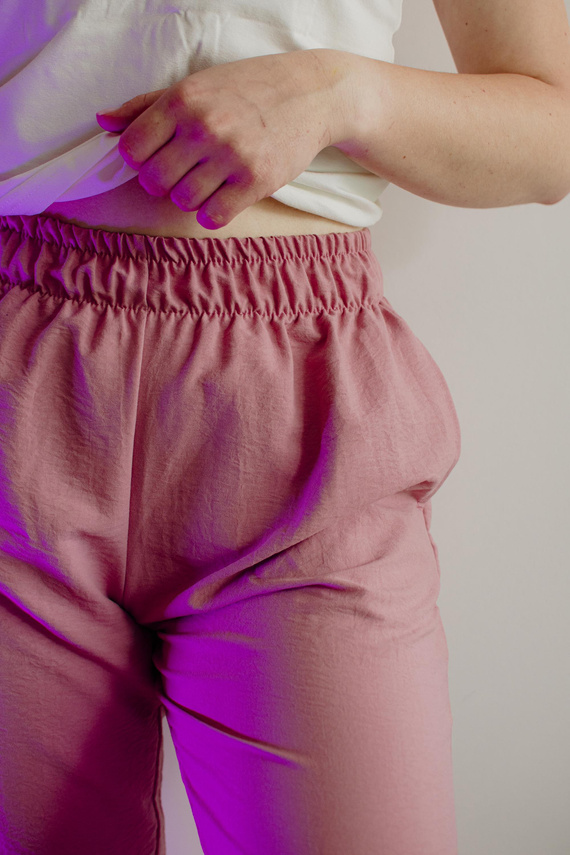 Maeve 875 De Lafense dámské pyžamové kalhoty - dlouhé, hladké, s kapsami - růžové