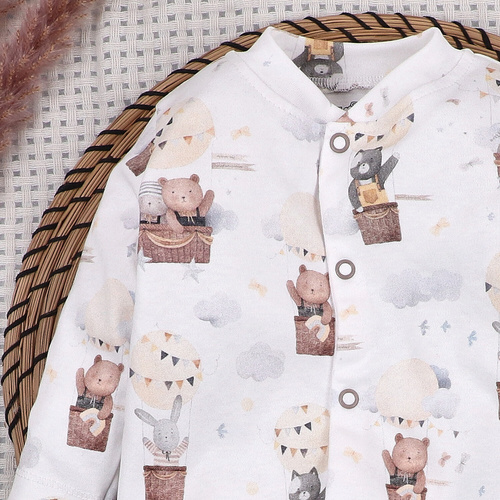 Kojenecký overal Nini Balloon Friends 100% bio bavlna – pro novorozence