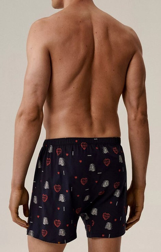 2GMB-012 Pánské boxerky Atlantic - bavlna, srdíčka, 2 balení, volný střih