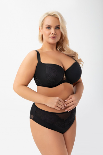 Gorsenia Erato K963 Kalhotky s vysokým pasem - černé, bohaté, pohodlné, krajka a mikrovlákno