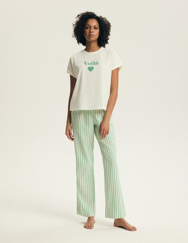 Dámské pyžamo Henderson Darlan 43707 – bavlna, dlouhé kalhoty, potiskD